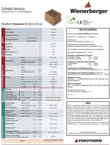 Blocco in laterizio porizzato Blocco in laterizio porizzato